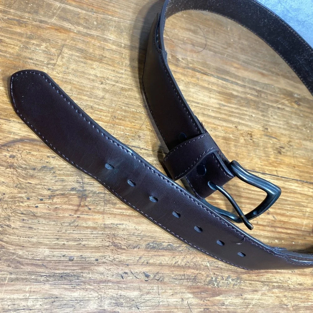 Mens Camo Canvas Belt Genuine Leather Lined Brown Trim Size 36 Hunting Outdoor